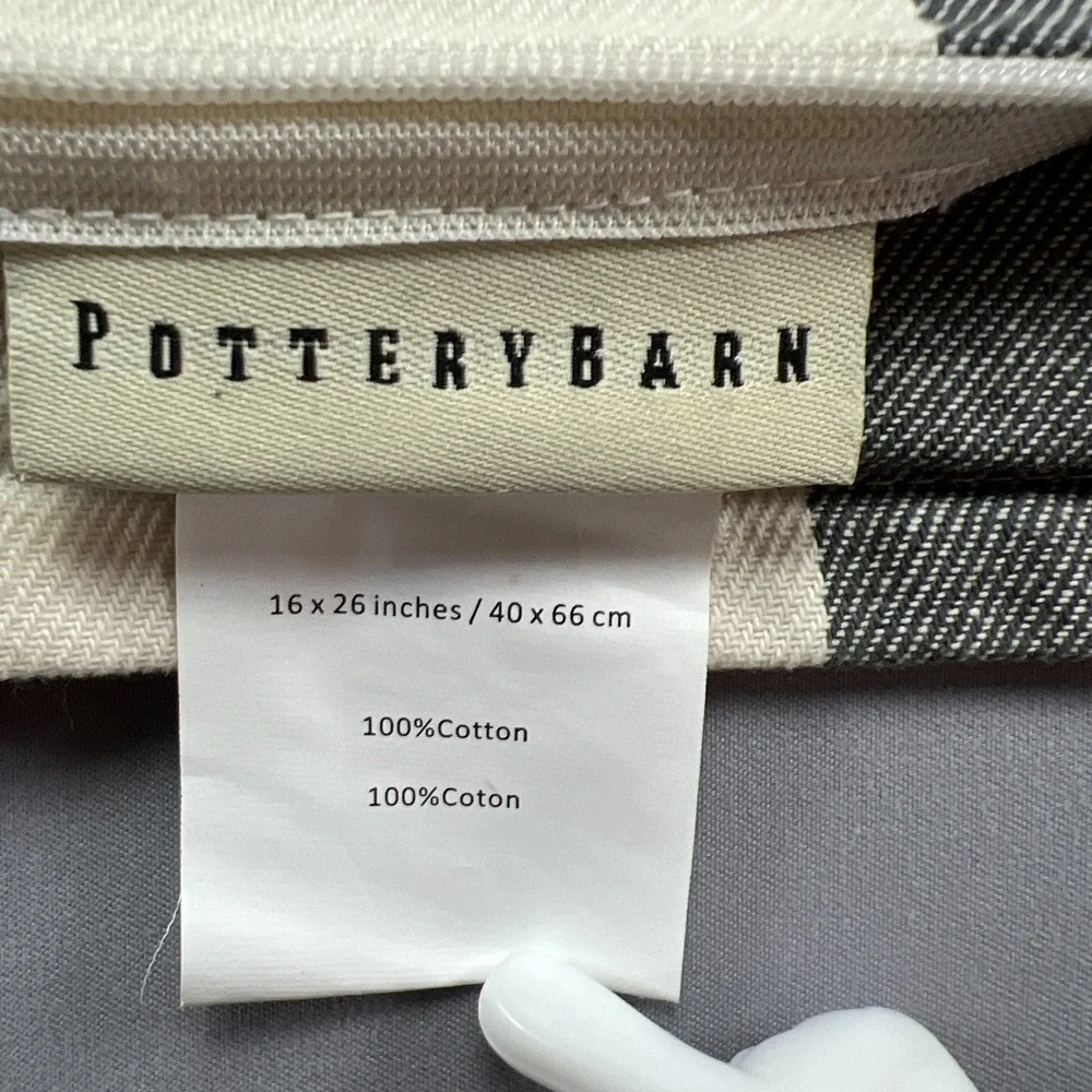 Pottery Barn Lumbar Pillow Cover Multi Buffalo Check 100% Cotton (16